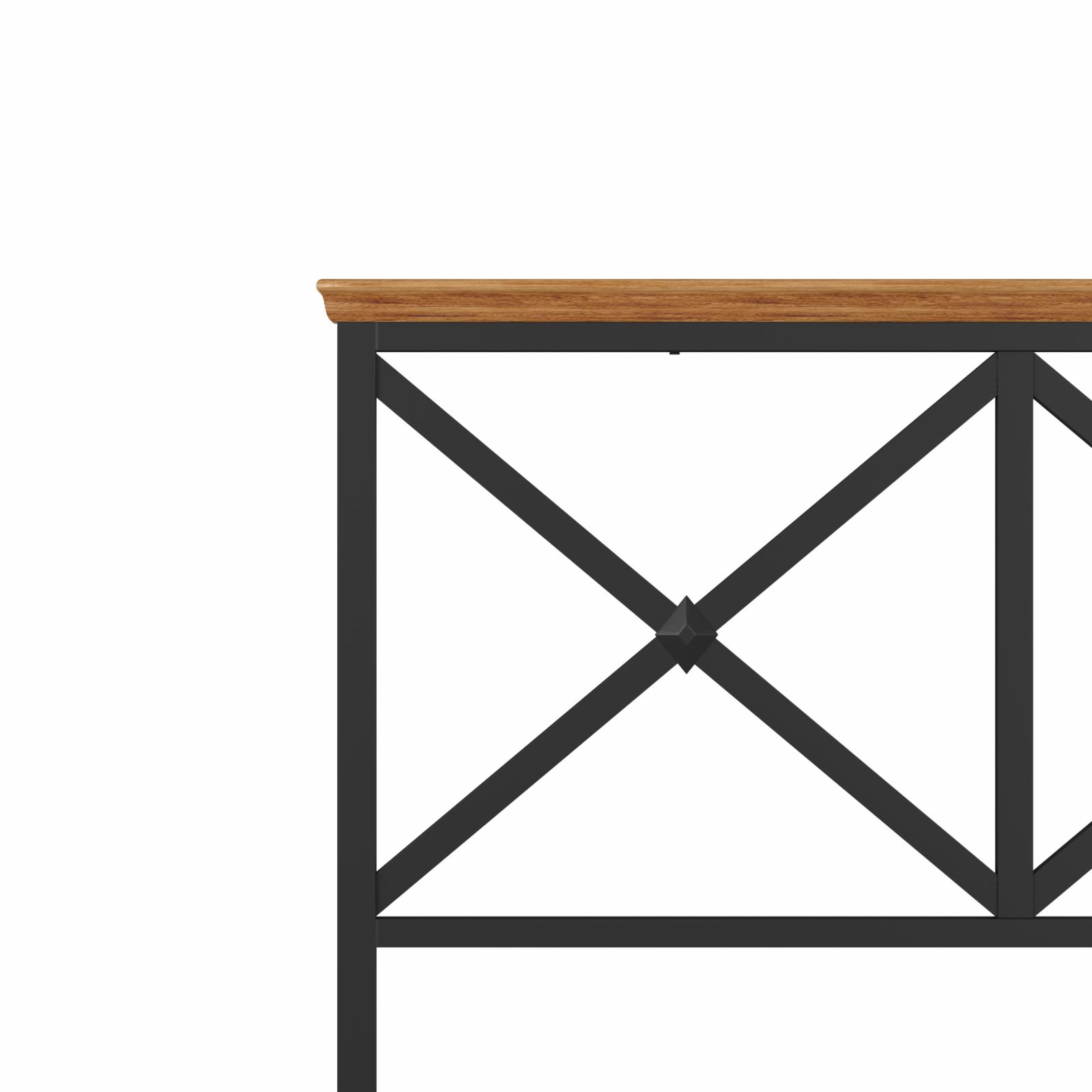 Hillsdale Ashford Mid-Century Wood/Metal Headboard for King Bed in Black/Oak