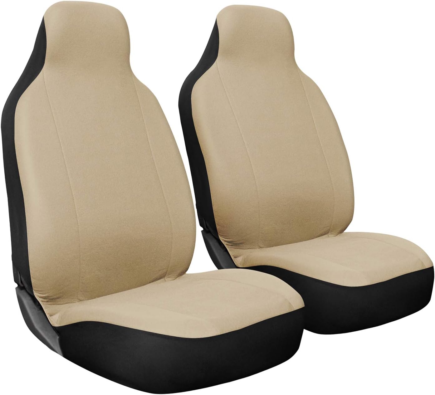 OxGord Car Seat Cover - Poly Cloth Black, Red and Gray with Front Low Bucket Seat - Universal Fit for Cars, Trucks, SUVs, Vans - 2 pc Set