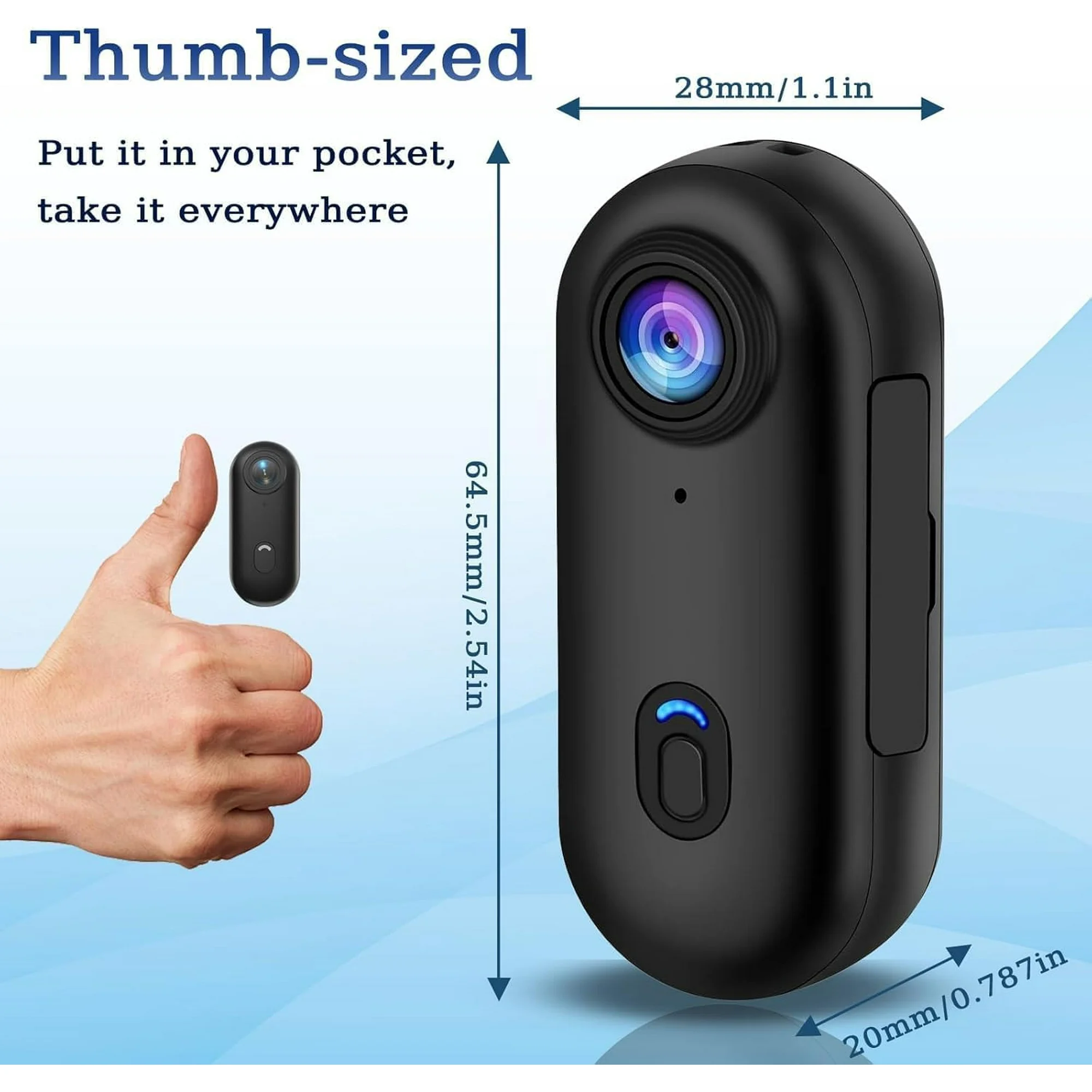 POV Record Pro 2.0, High-End 4K/1080P Pro Capture Thumb Camera, WiFi Magnetic Sports Cycling Camera,Portable Pet Cameras