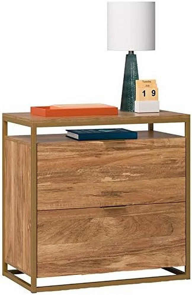 Engineered Wood File Cabinet In Sindoori /Brown/Gold