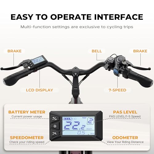 VARUN Electric Bike - 500W Electric Bicycle Up to 40Miles, 48V Removable Battery, Shock Absorber, 7-Speed and Dual Disc Brakes