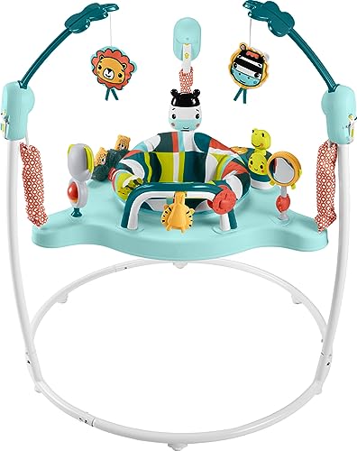 Fisher-Price Baby Bouncer Palm Paradise Jumperoo Activity Center with Music Lights Sounds and Developmental Toys​