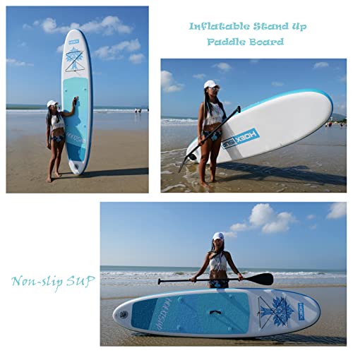 Inflatable Stand Up Paddle Board, 10ft Paddle Boards for Adults with Premium SUP Paddleboard Accessories & Backpack, Wide Stable Design