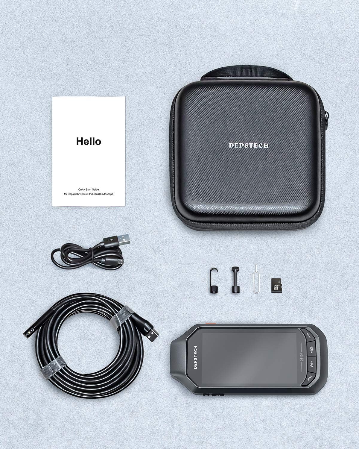 4.5" IPS Screen Borescope, DEPSTECH 1080P HD Dual Lens Endoscope Camera with Split Screen