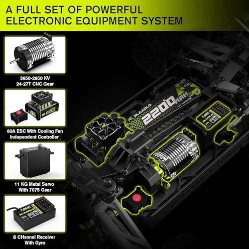 RIAARIO 1/10 Brushless RC Cars, Monster Truck, 50+ MPH, 4WD, Waterproof, Carbon Fiber, Black, Ages 8+