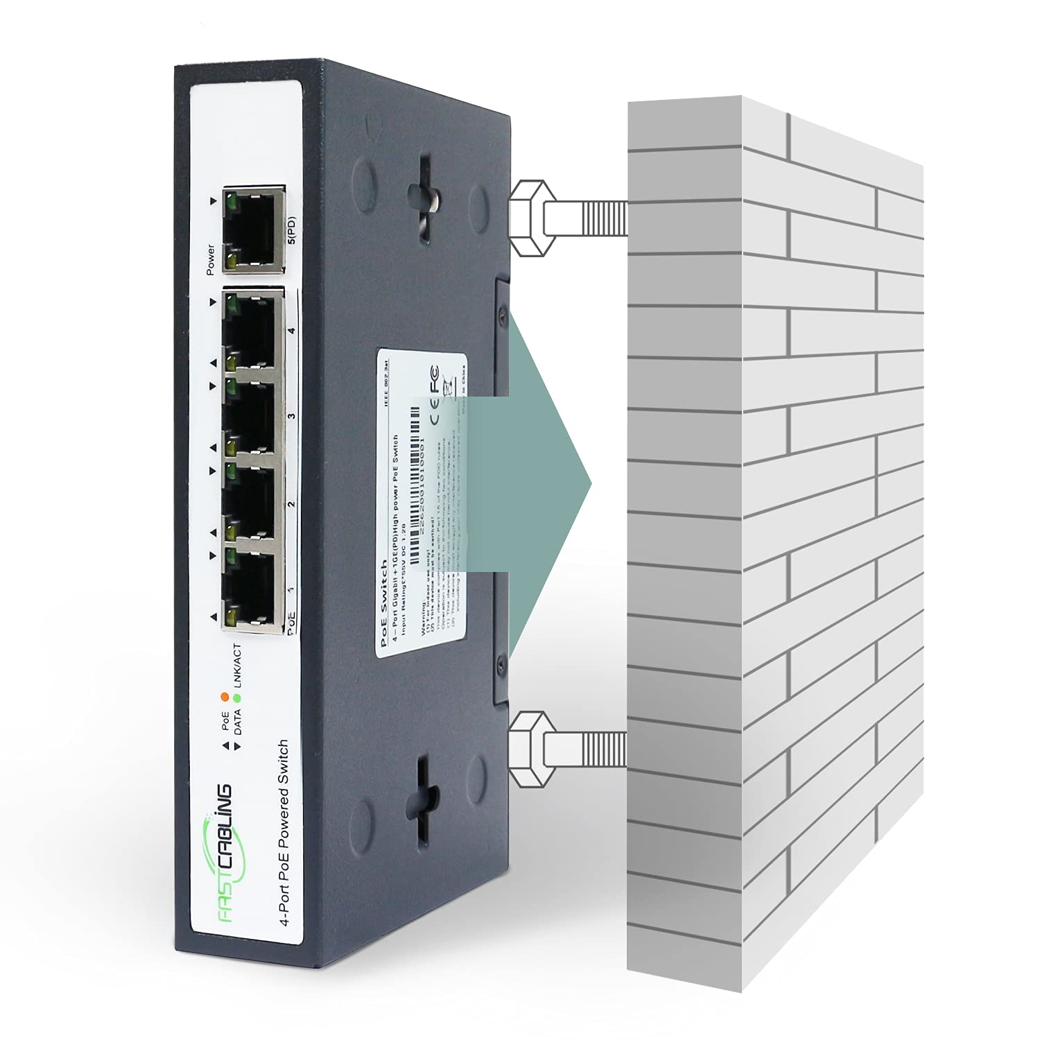 PoE Powered Switch, PoE+ Extender, 71W Passthrough Power, Re-use Existed cat5e/cat6 Cable, Ethernet Port Expanding, IEEE802.3bt Standard