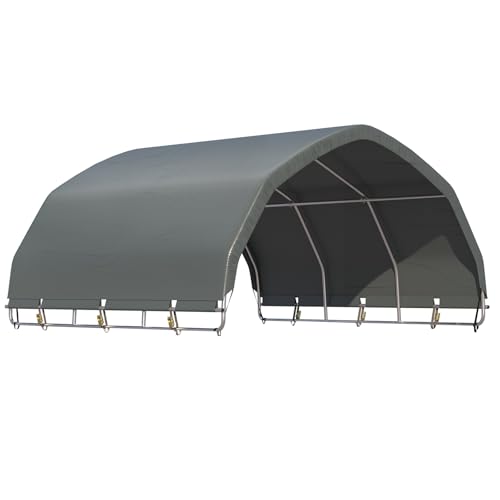 YOLENY Corral Shelter (Green, 12'x12'), Heavy Duty Round Style Canopy, Waterproof and UV Treated Universal Cover