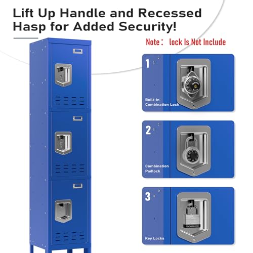 Metal Cabinet Home Office Storage,Lockers,Lockable Employees Metal Locker with Door,54" Height Steel Locker,Lockable Steel Locker for Gym,School,Home