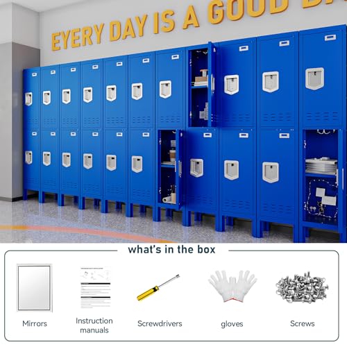 Metal Cabinet Home Office Storage,Lockers,Lockable Employees Metal Locker with Door,54" Height Steel Locker,Lockable Steel Locker for Gym,School,Home