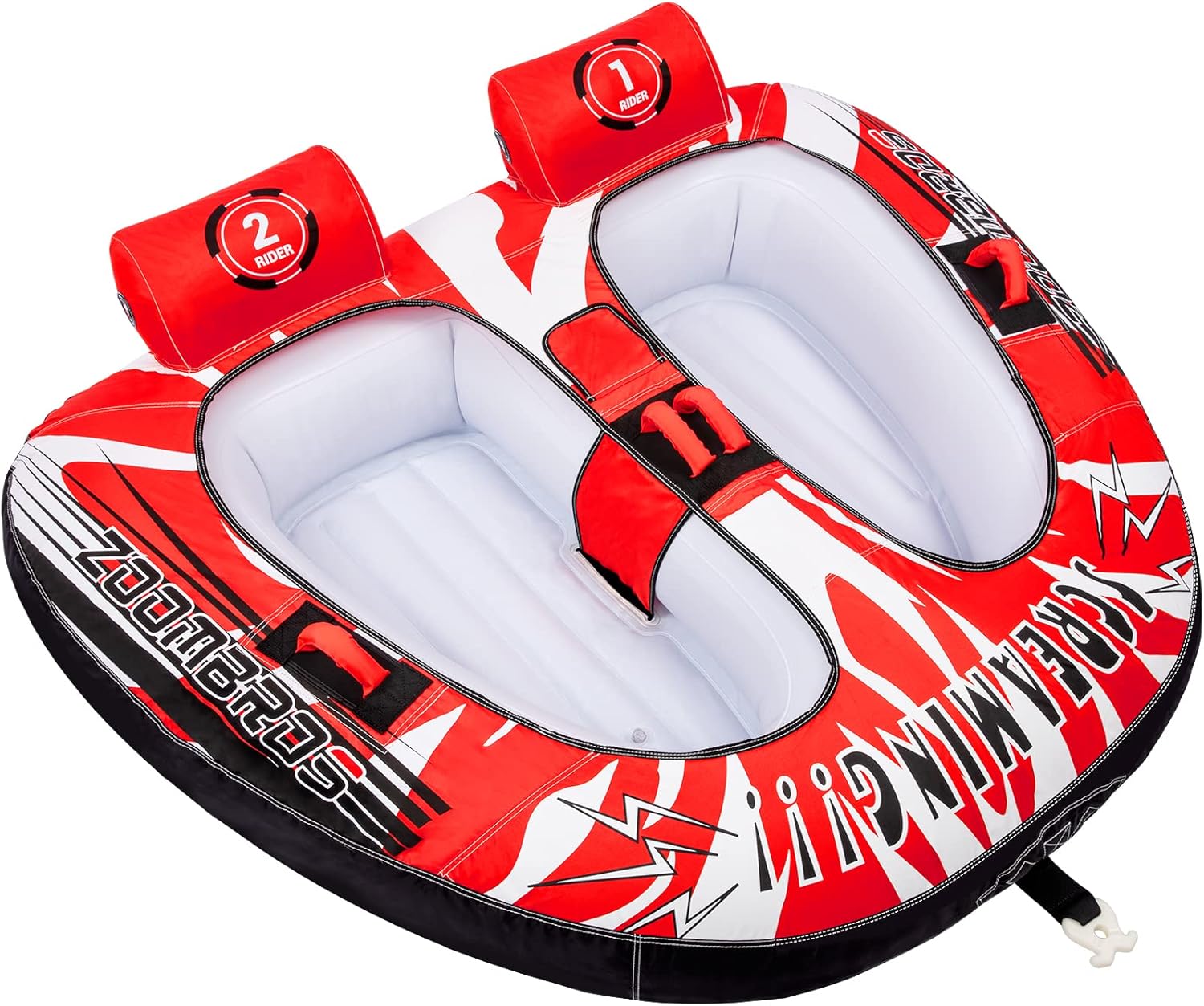 ZOOMBROS Towable Tubes for Boating 2 Person, Water Tubes for Boats to Pull, Safety Inflatable Boat Tubes and Towables