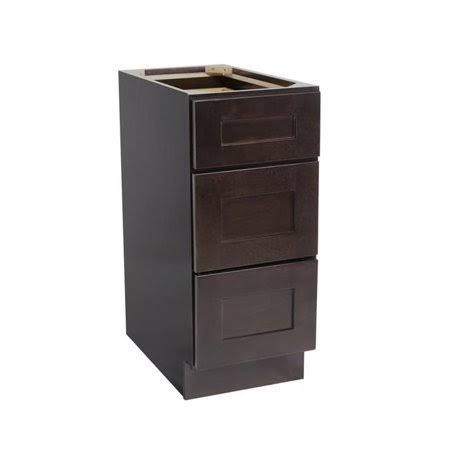 Espresso Shaker 34.5 inch H x 12 inch W Drawer Base Cabinet, Brown