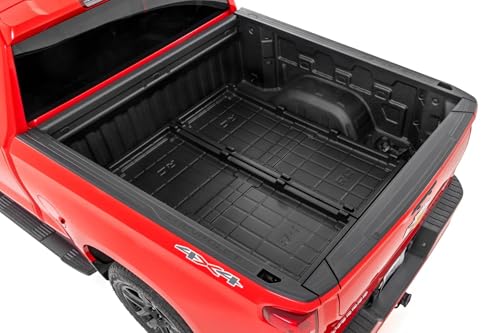 Rough Country Truck Bed Cargo Storage Tray - Fits All Popular Pickup Trucks, Organizer with Slide Out Design for Easy Tailgate Access, Black