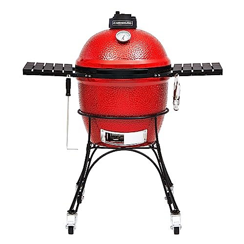 Kamado Joe Classic Joe Series II 18-inch Ceramic Charcoal Grill and Smoker with Cart, Side Shelves