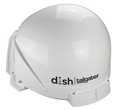 King Dt4450 Dish Tailgater Satellite TV Antenna Bundle W/Dish Wally HD Receiver u0026 Cables