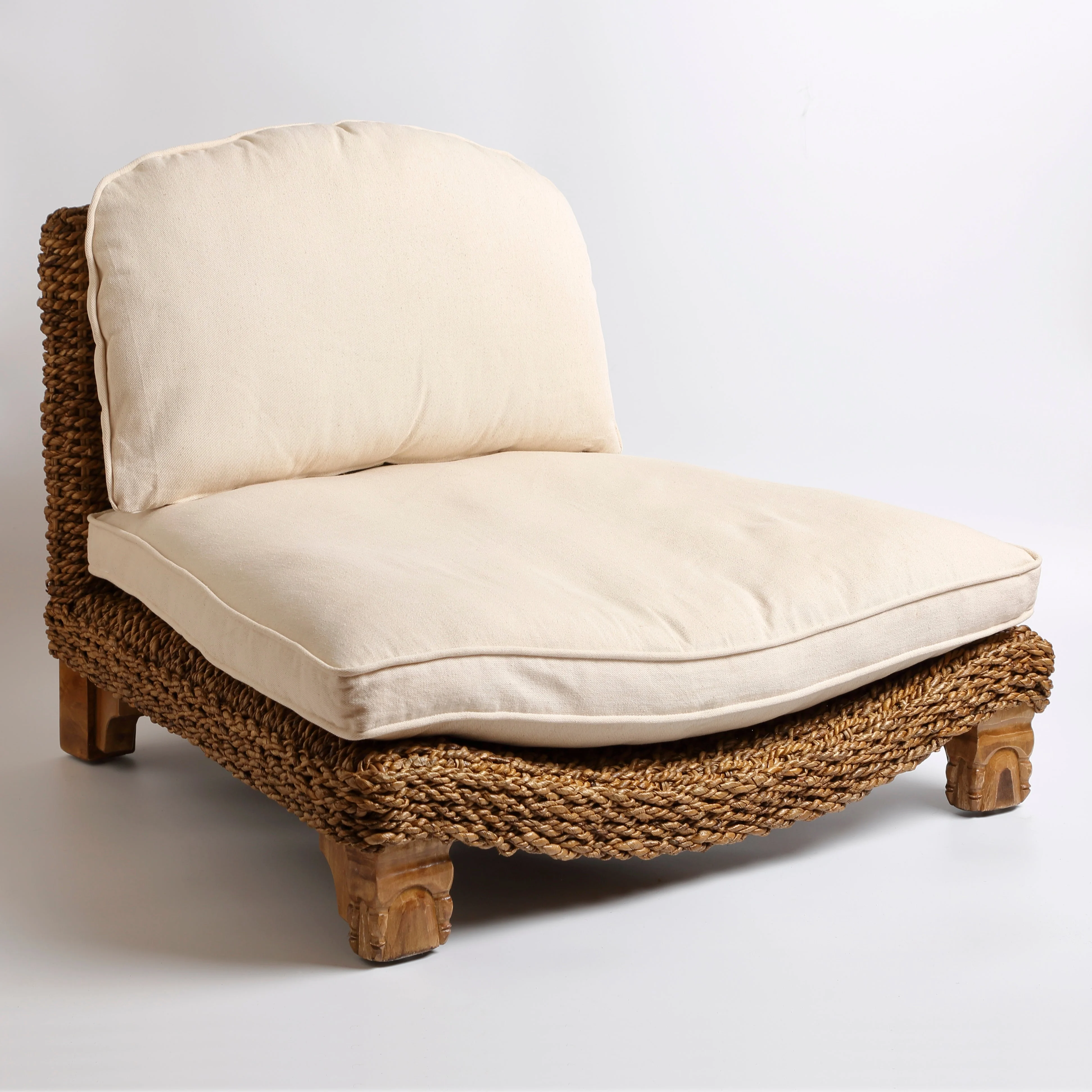 Seagrass Harmony Meditation Chair - Natural With Cream Cushion