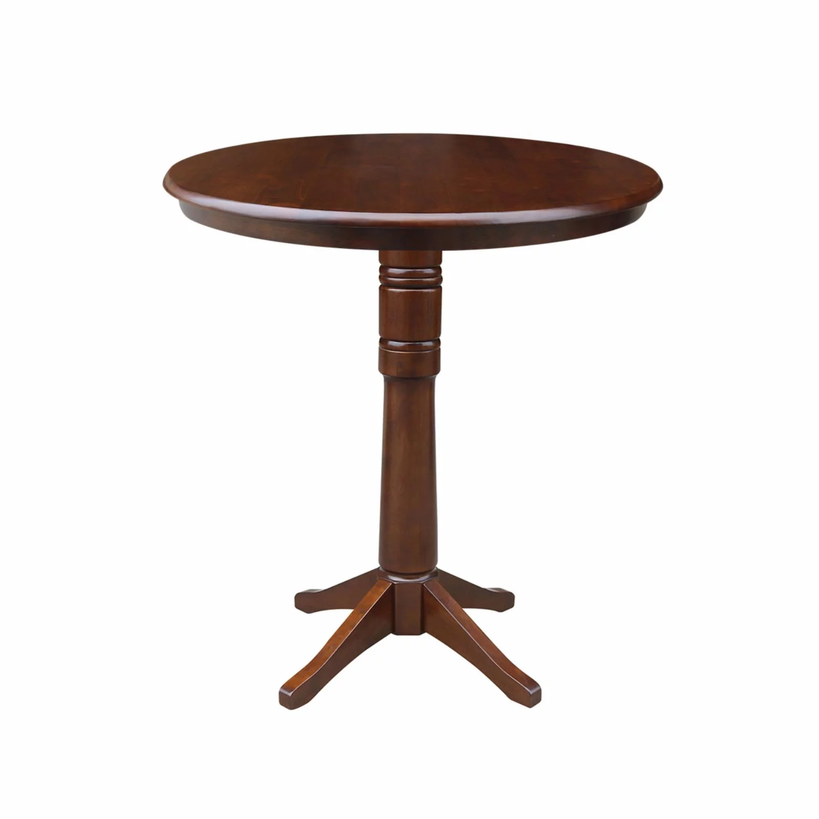 36" Round Pedestal Bar Height Table - White