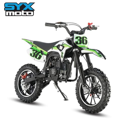SYX MOTO 40CC 4-Stroke Mini Dirt Bike for Kids and Teens 8-14 Yrs, Gas Powered Off-Road,Pull Start, Safety Throttle Control