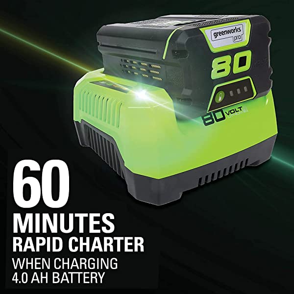 Greenworks Pro 80V 21 inch Cordless Push Lawn Mower, Includes Two 2Ah Batteries and Charger, GLM801601 (2) 2Ah Batteries Push
