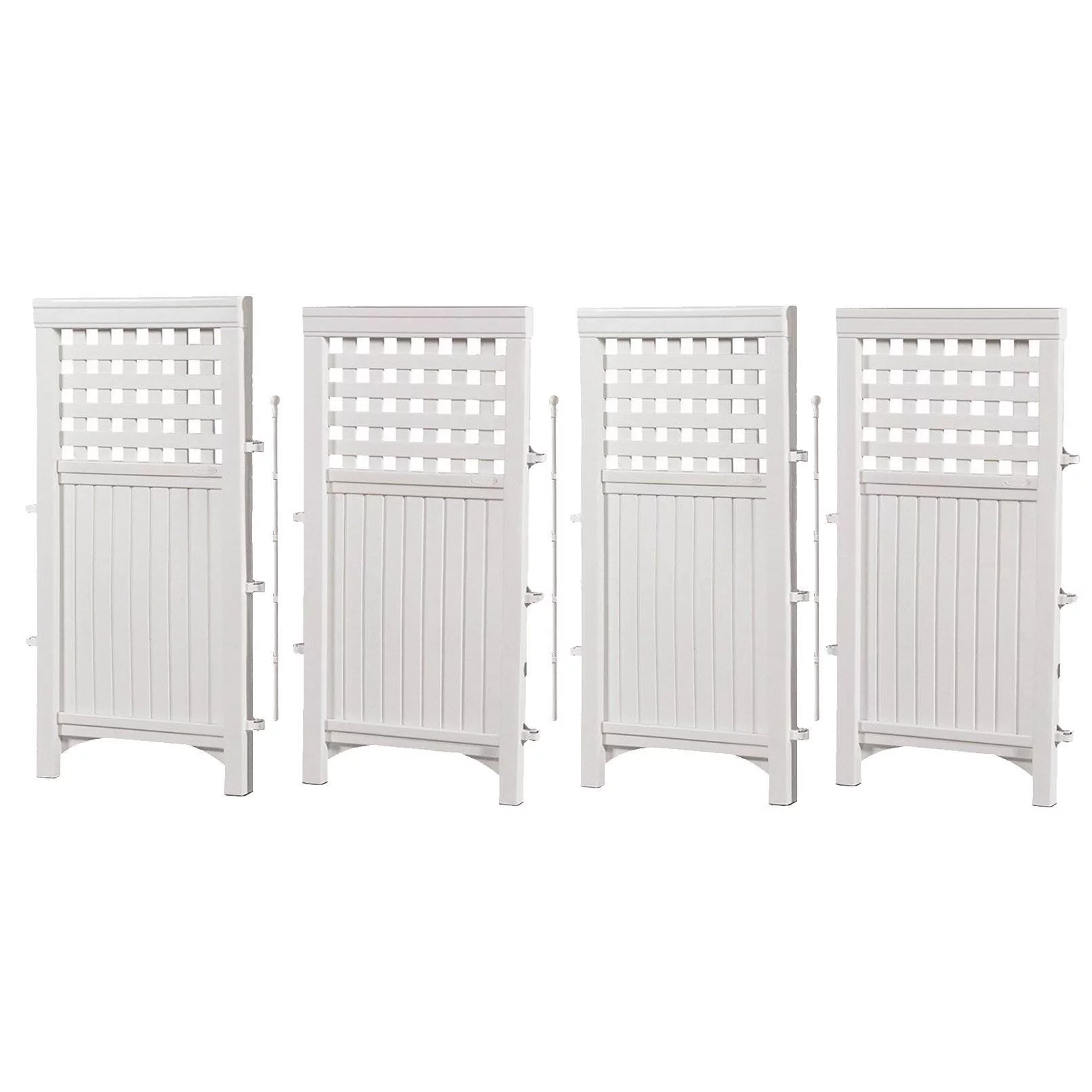 Suncast Outdoor Garden Yard 4 Panel Screen Enclosure Gated Fence, White (3 Pack) - Radiant Selections