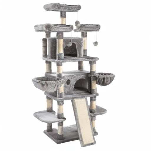 SHA CERLIN 68 Inches Multi-Level Large Cat Tree for Large Kitties/Big Cat Tower with Condo/Cozy Plush &zwnj