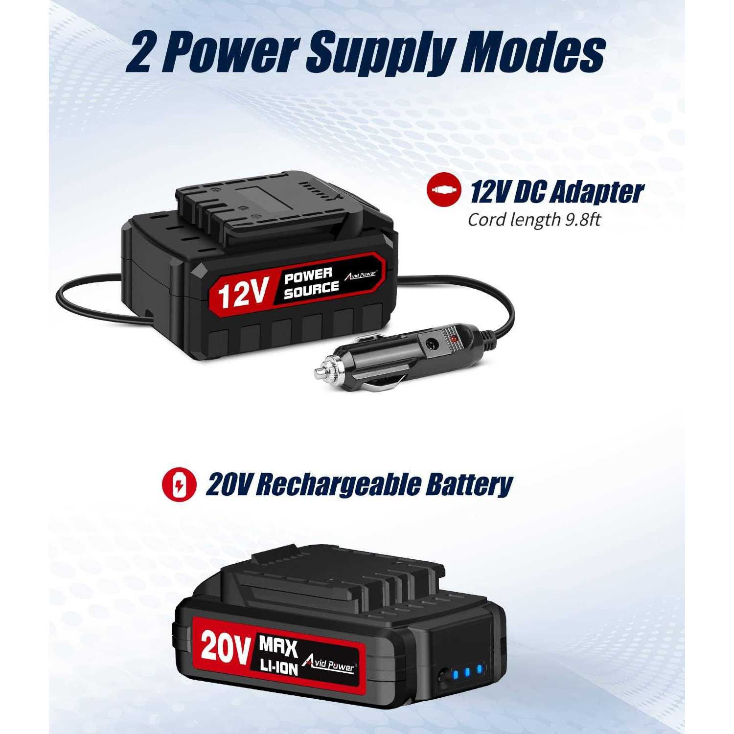 AVID POWER Tire Inflator Portable Air Compressor 20V Cordless Car Tire Pump - Sports Supplies Online Store