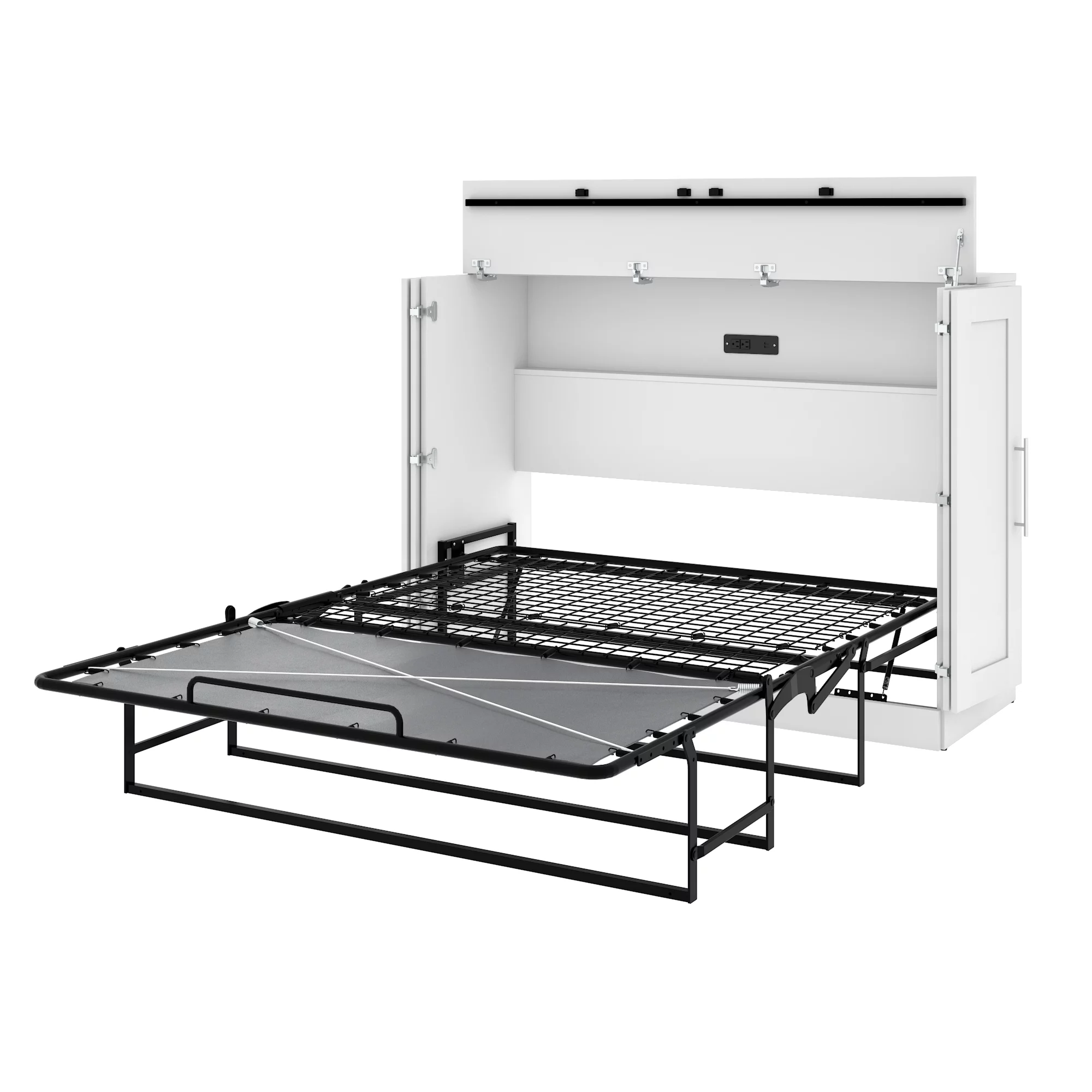 Bestar Pur Full Cabinet Bed with Mattress in White