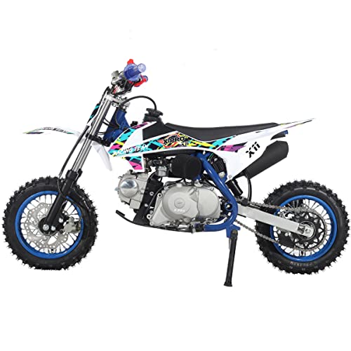 X-PRO 110cc Dirt Bike Gas Dirt Bike Pit Bikes Youth Dirt Pitbike with Automatic Transmission, 10"/10" Tires! (Blue)