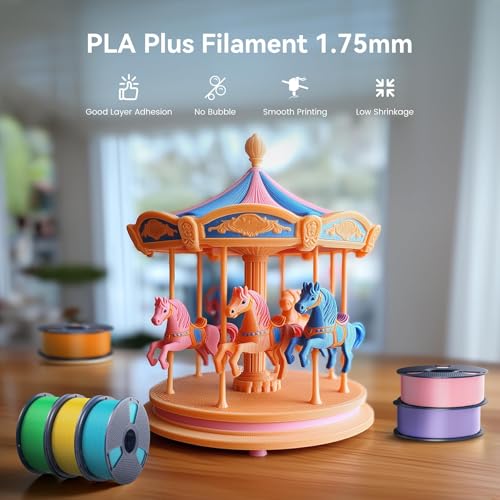 SUNLU 3D Printer Filament Bundle, PLA Plus Filament 10KG 1.75mm, Neatly Wound Filament for Most 3D Printer, 10 Colors, 1kg Spool