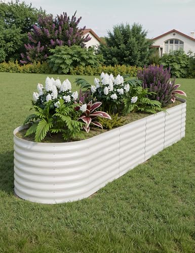 10x4x1.5ft Raised Garden Bed,Galvanized Raised Planter Boxes Outdoor with Easy Assembly, Large Garden Bed for Vegetables, Fruits, Flower