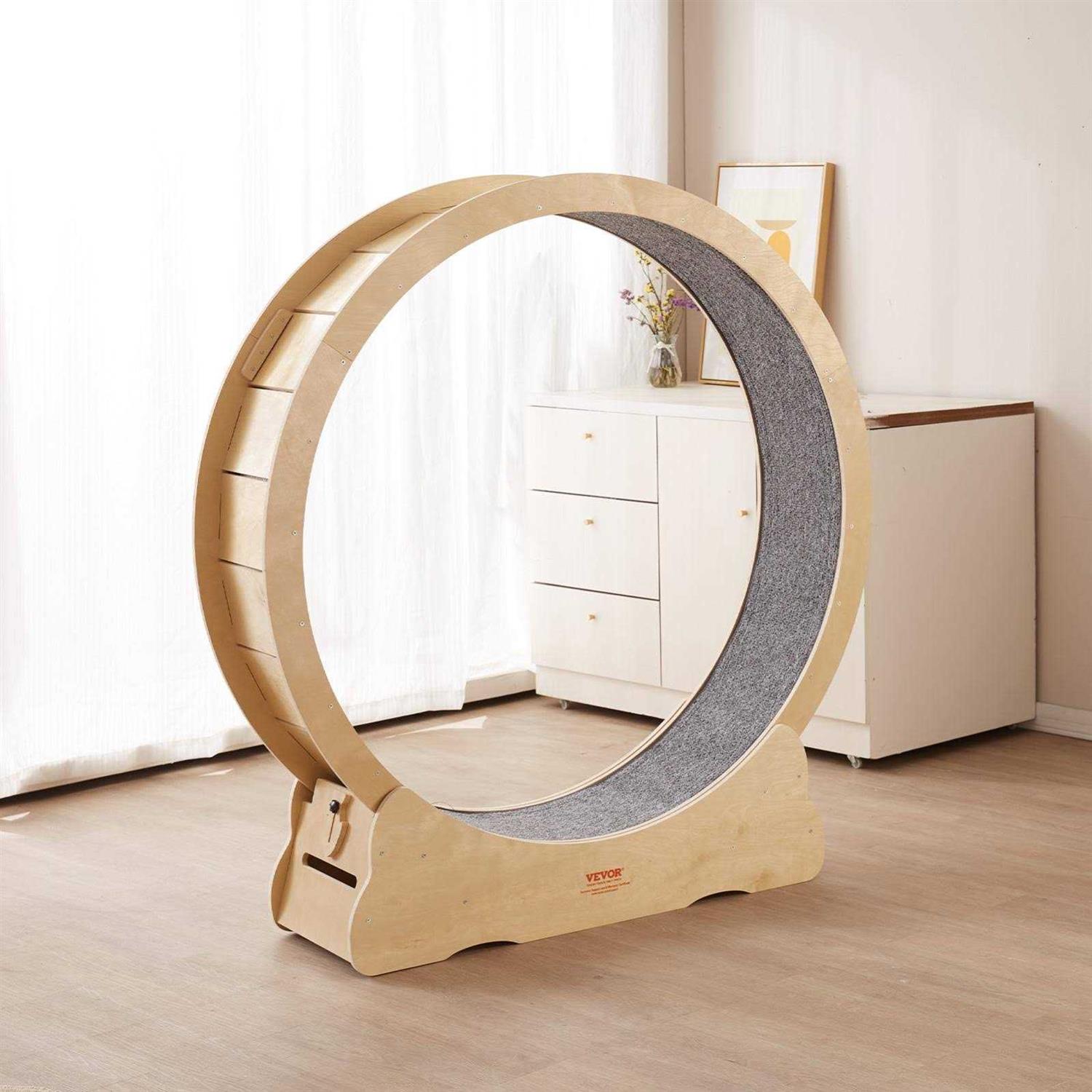 VEVOR Cat Exercise Wheel Large Cat Treadmill Wheel for Indoor Cats Cat Running Wheel with Detachable Carpet and Cat Teaser - Pet Supplies online store
