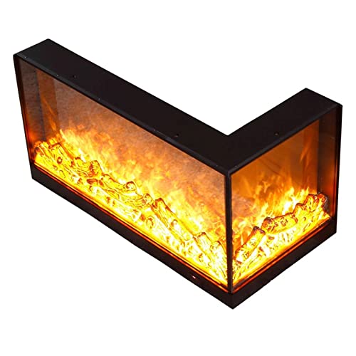 Electric Fireplace L-shaped Corner Decorative Electric Fireplace, Background Wall Embedded Decorative Electric Fireplace