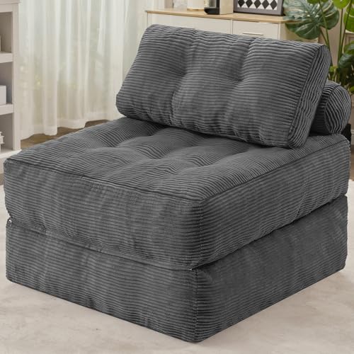 HABUTWAY Folding Sofa Bed, Convertible Sleeper Chair Bed w/Dual-Pillow & Handle, Foldable Floor Sofa Lounge w/Back Support for Living Room, Bedroom