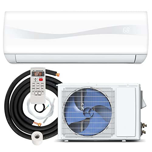 GLACER Mini AC Split-System, Ductless Air Conditioner w/Pre-Charged Condenser, White