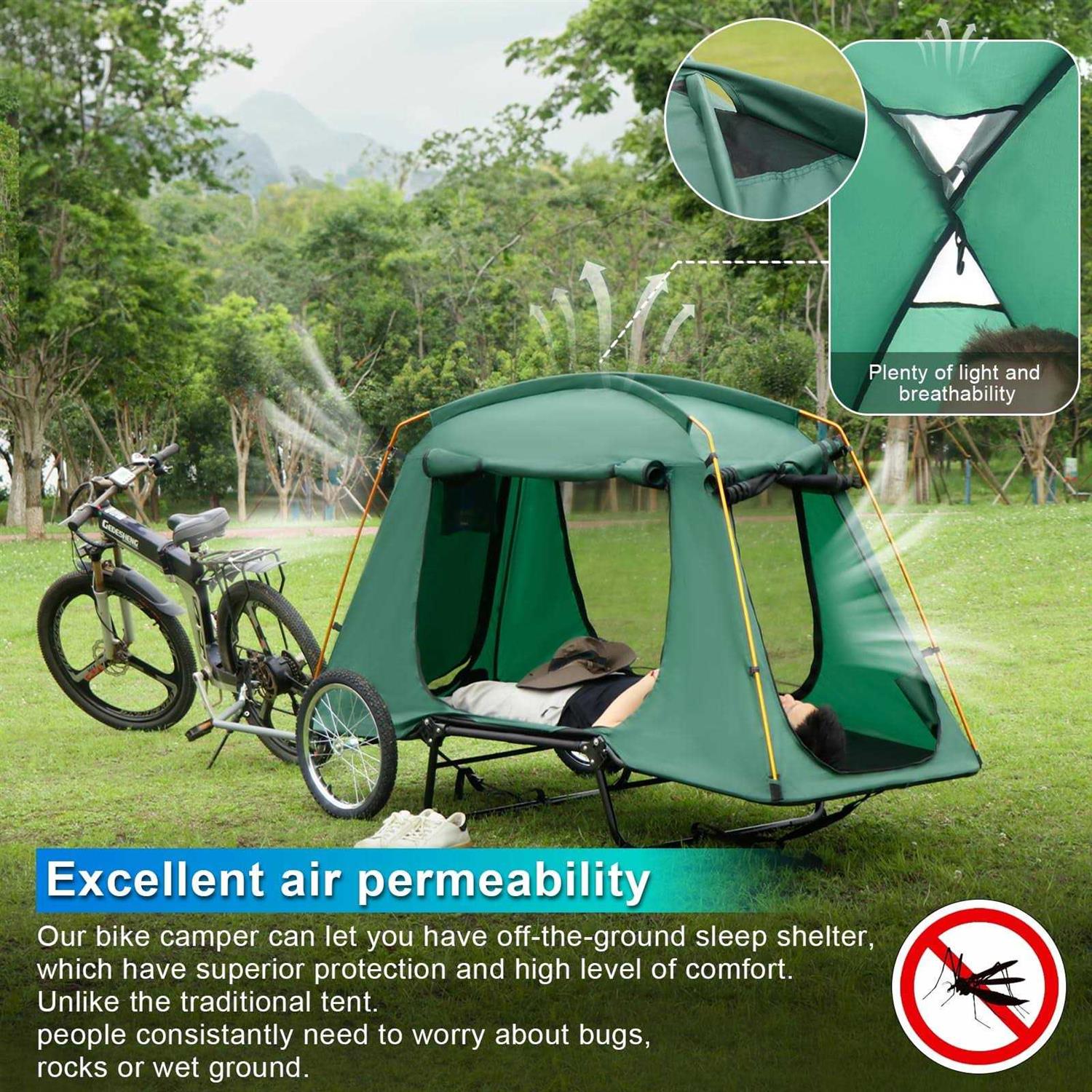 jagahaha The Ultimate Folding E-Bike Trailer Tent for Off-The-Ground Camping - Sports Supplies Online Store