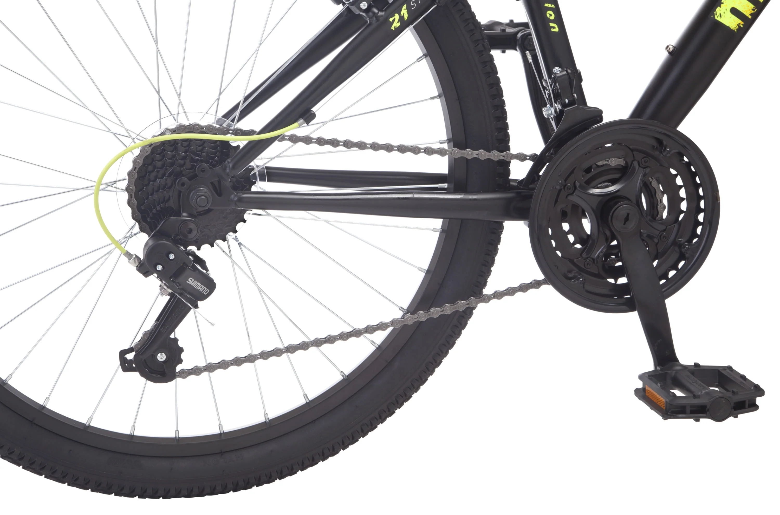 Mongoose Excursion mountain bike, 24-inch wheel, 21 speeds, boys, black