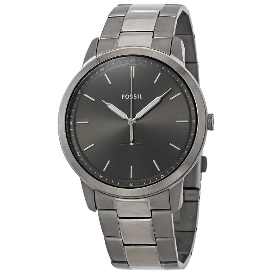 Fossil Men's The Minimalist Three-Hand, Smoke-Tone Stainless Steel Watch, FS5459