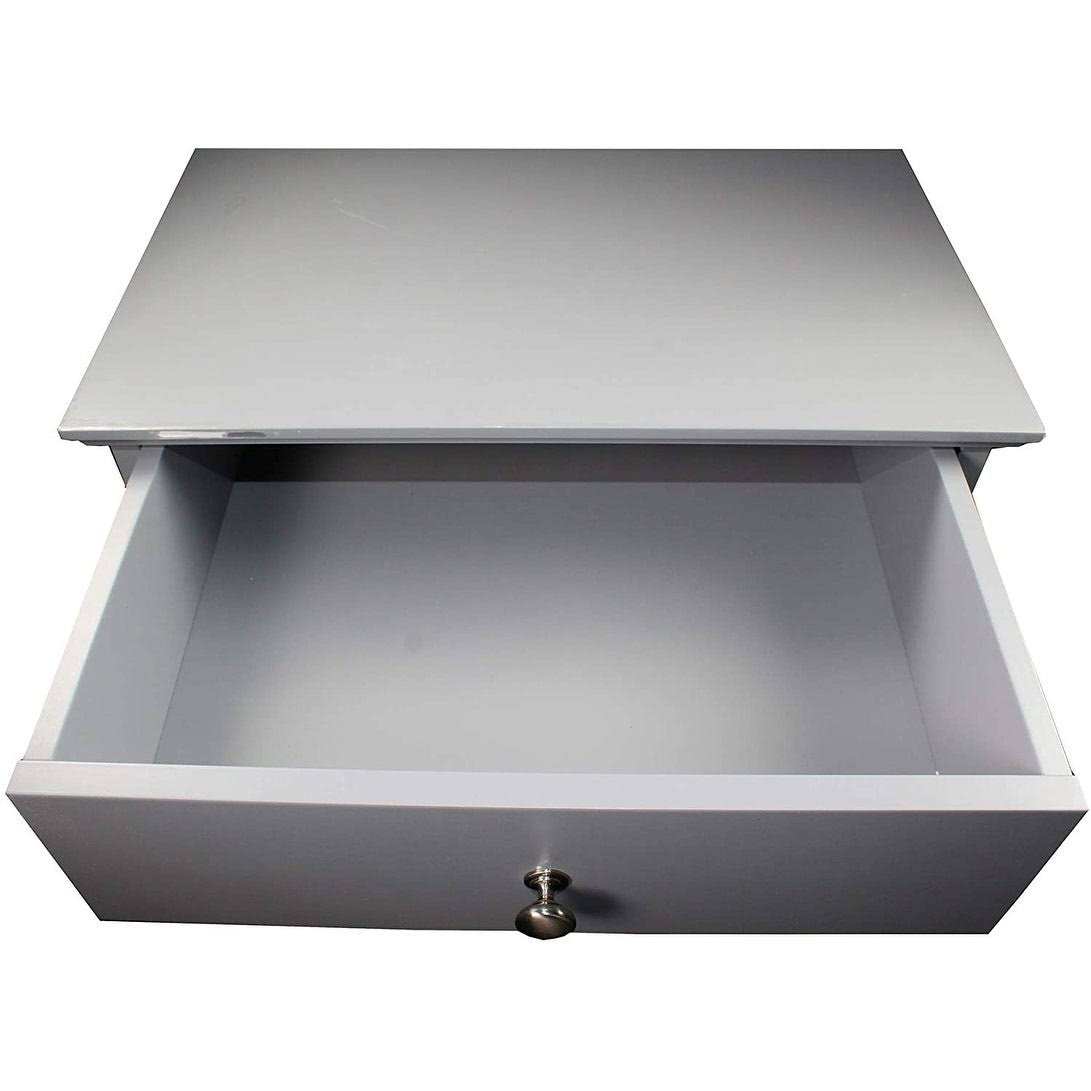 Penn-Plax Cat Walk Furniture: Contemporary Home Cat Litter Enclosure - Storage Drawer, Inner Shelf, and Shutter Style Door - Gra