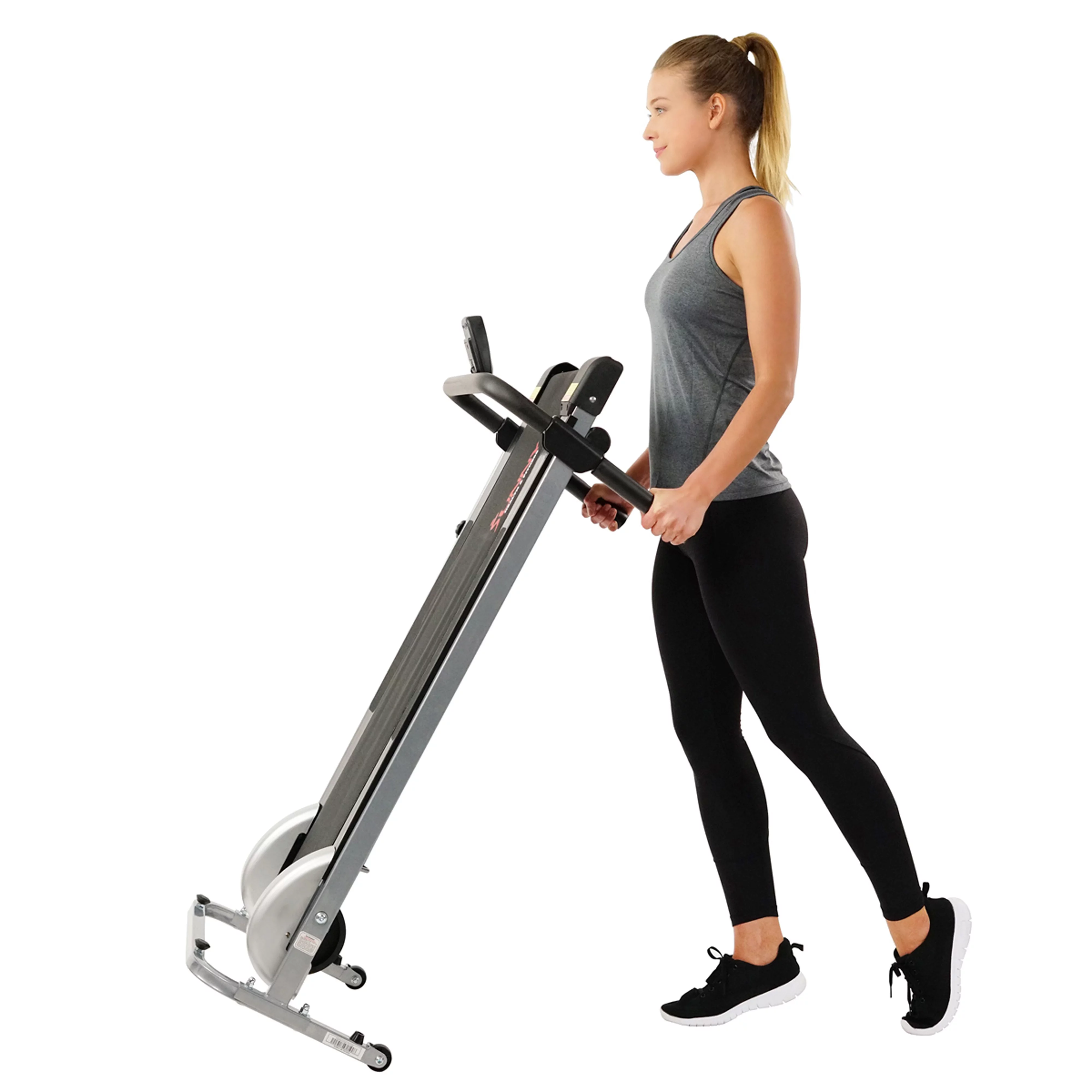 Sunny Health & Fitness Manual Treadmill - Compact Foldable Exercise Machine for Running and Cardio Training, SF-T1407M