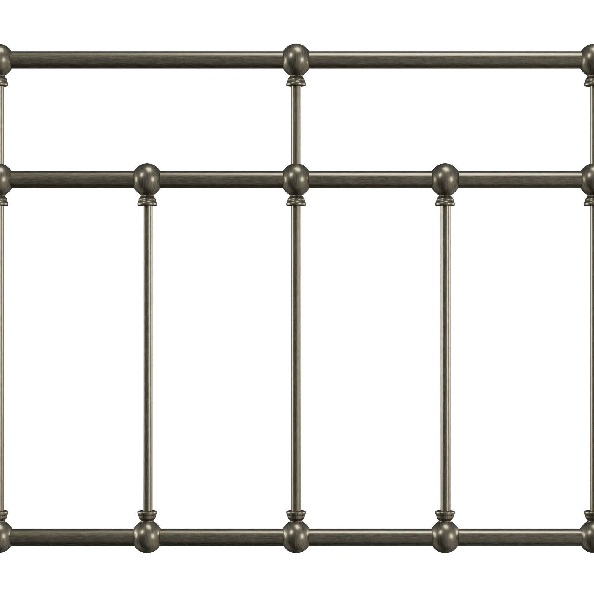 Queen Providence Metal Bed with Spindle and Casting Design Aged Pewter - Hillsdale Furniture