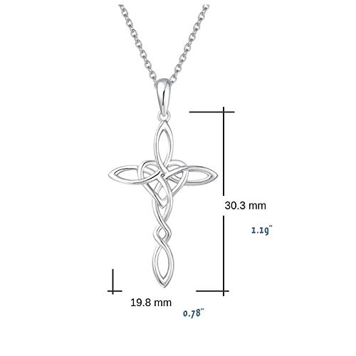 FANCIME 14K Gold Plated Sterling Silver Well-Crafted High Polished Celtic Knot Cross Crucifix Infinity Pendant Necklace Fine Jewelry Chic Valentines