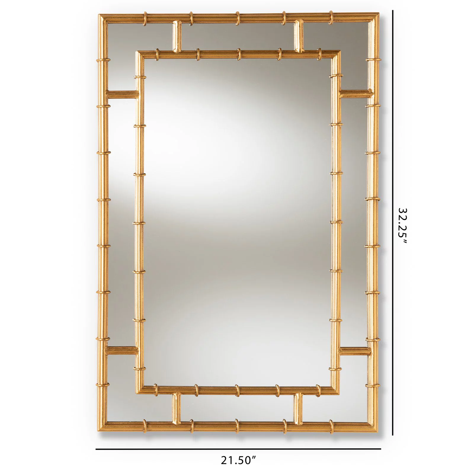Baxton Studio Adra Modern and Contemporary Gold Finished Bamboo Accent Wall Mirror,Wholesale Interiors - Radiant Selections