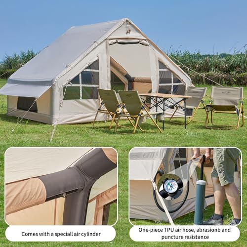 SHANQUAN Inflatable Tent with Pump,4-6 Person Instant Glamping Camping Tents House