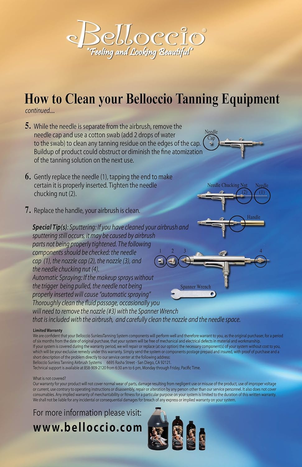Belloccio® Brand Complete Professional Sunless Tanning Airbrush System That Includes Our Premium Belloccio Airbrush