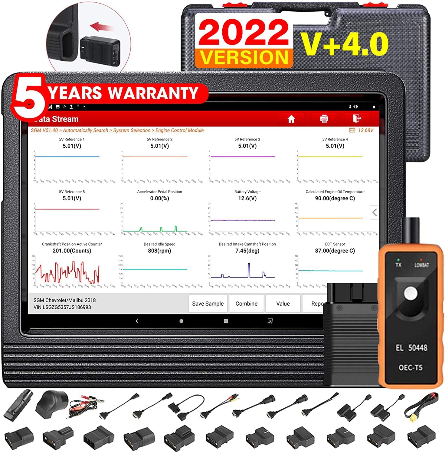 LAUNCH Scanner X431 V+ PRO4.0 Key Program,31+ Reset,ECU Online Coding,OE-Level All System Diagnostics, Bidirectional Scan Tool,AutoAuth for FCA SGW