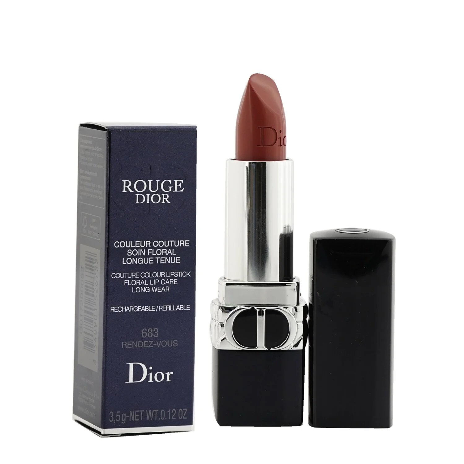 Christian Dior Rouge Dior Couture Colour Refillable Lipstick - # 766 Rose Harpers (Satin)  3.5g/0.12oz