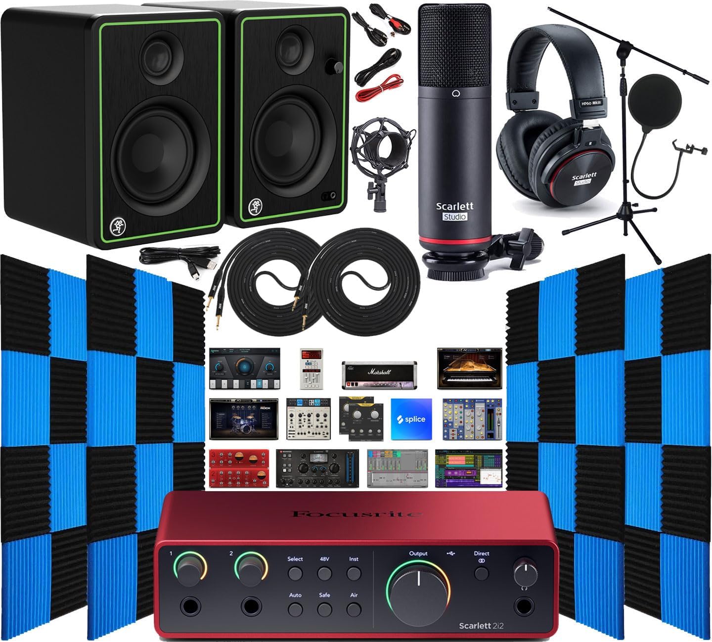 Focusrite Scarlett 2i2 Studio 4th Gen USB Audio Interface Full Recording Bundle with Exclusive Creative Music Production Software Kit with CR3-X