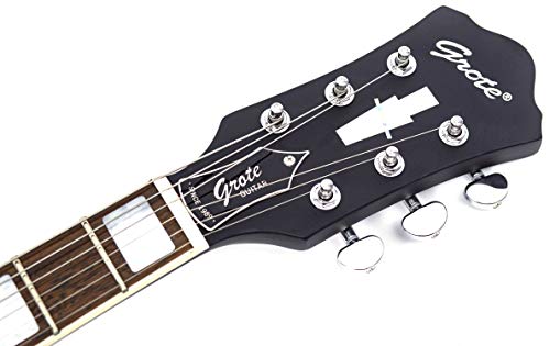 GROTE Electric Guitar Semi-Hollow Body Guitar matte finished P90 (Grey)