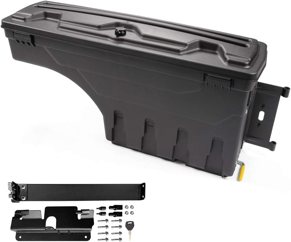 Compatible For Chevy Silverado GMC Sierra 1500 2500 3500 2007-2018 Lockable Storage Box Case Truck Bed Toolbox Set of Left Driver & Right Passenger