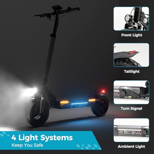 Electric Scooter, 1000W/800W/750W Powerful Motor, 28/25 MPH & 28/25 Miles, 10"/9.3" Pneumatic Tires, Dual Brakes & Dual Shock Absorbers