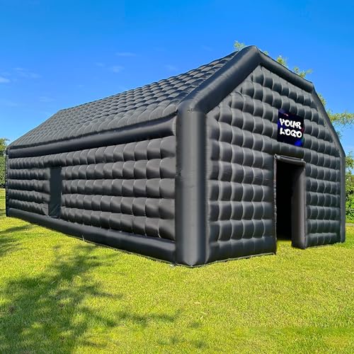WARSUN Large Black Inflatable Nightclub 20x16.5x12Ft Inflatable Party Tent with Logo Area Inflatable Night Club Tent for Adults Wedding Birthday
